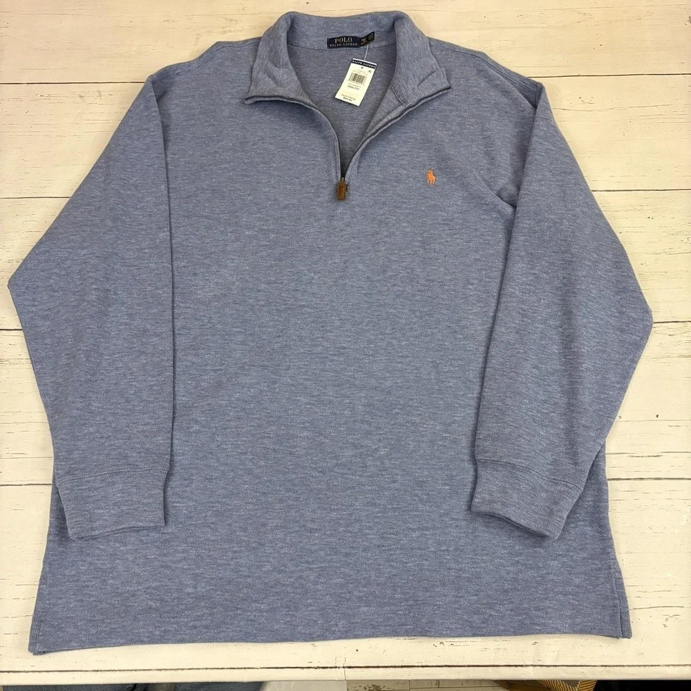 Polo Ralph Lauren 1/4 Zip Pullover Sweater Mens Big 2XB Big & Tall Mock Neck NWT